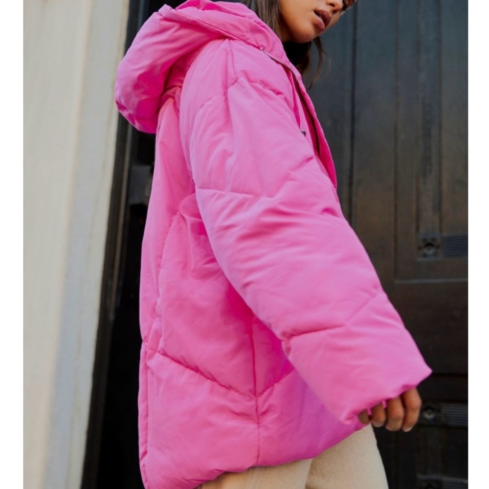 Free People | Trapeze Hailey Puffer Coat Pink Oversized Winter Jacket